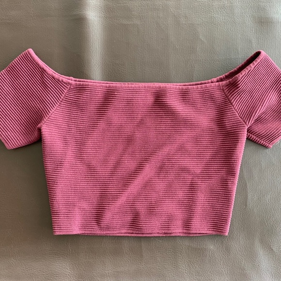 Maroon Kendall & Kylie Strapless Crop Top - Picture 2 of 3